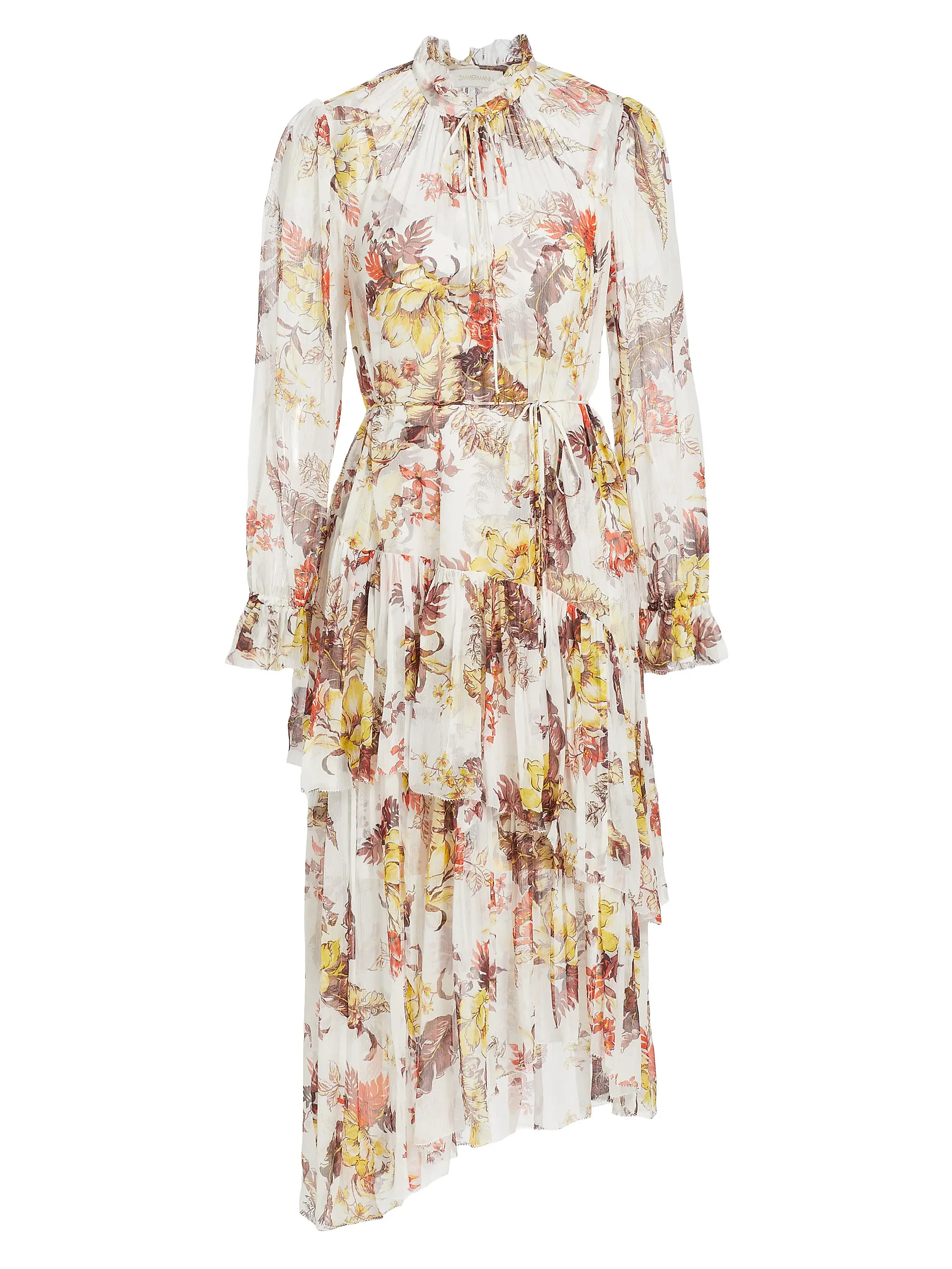 Matchmaker Floral Tiered Asymmetric Midi-Dress | Saks Fifth Avenue