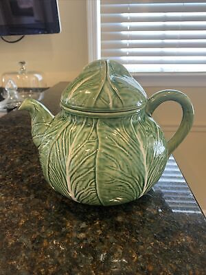Bordallo Pinheiro Portugal Green Cabbage Tea Pot | eBay US