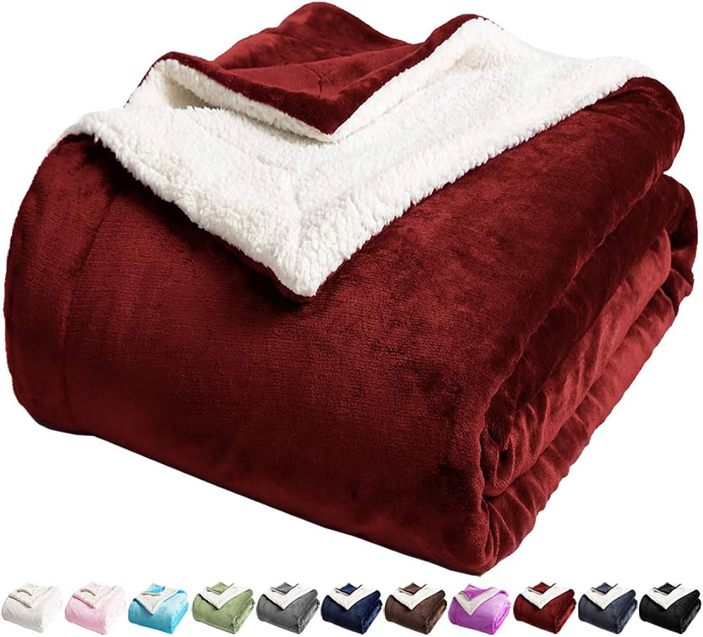 LBRO2M Sherpa Fleece Bed Blanket Queen Size Super Soft Plush Warm Cozy Microfiber Couch Throw Vel... | Amazon (US)