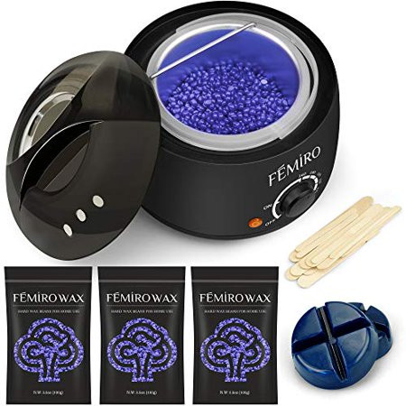 Waxing Kit, Femiro Wax Warmer Painless Hair Removal Wax Kit with 4 Bags Hard Wax (3.5oz/bag) 20 Wax  | Walmart (US)