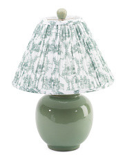 18in Ceramic Orb Table Lamp With Pleated Shade | Bedroom | Marshalls | Marshalls