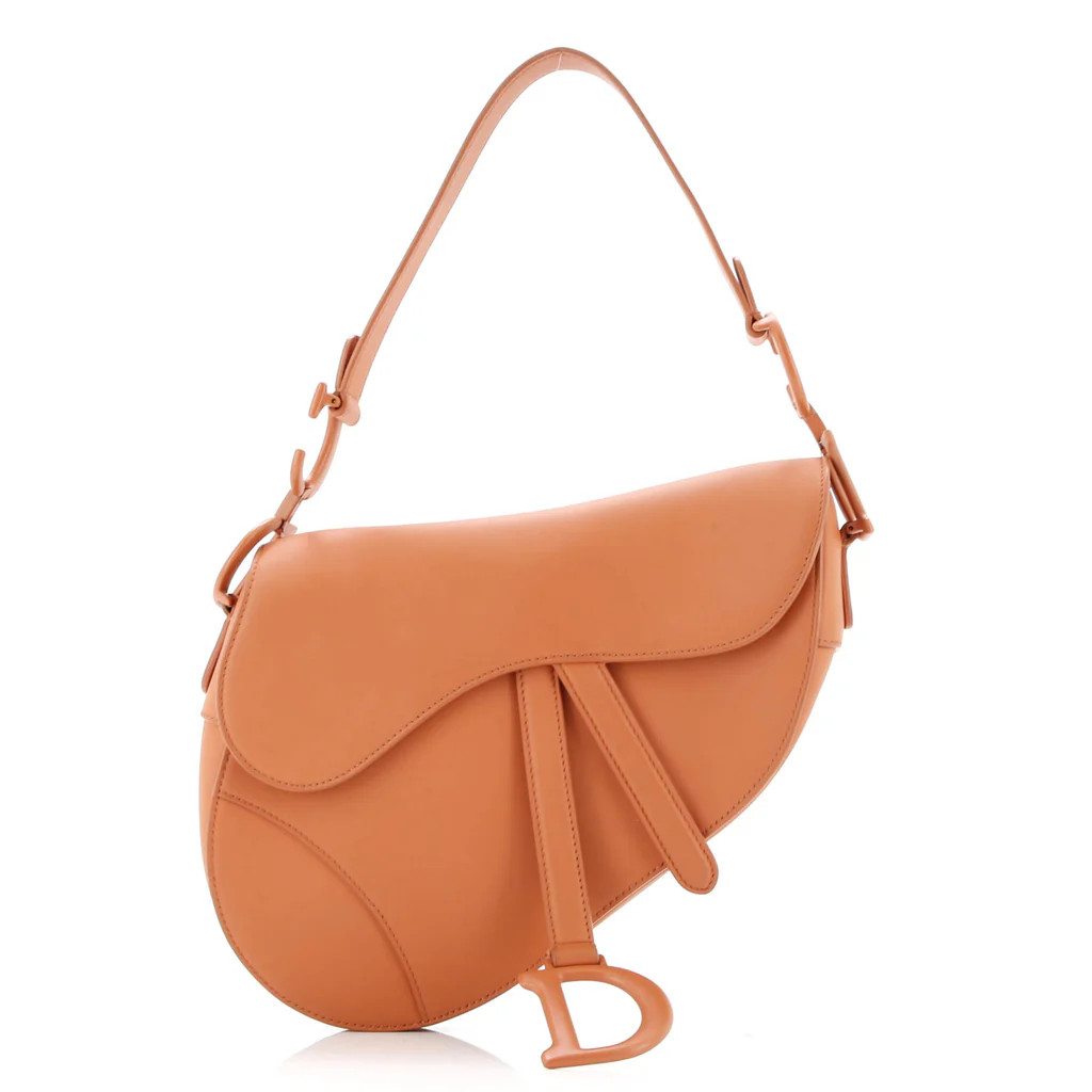 Christian Dior Ultra Matte Saddle Handbag Leather Medium Orange 3526353 | Rebag