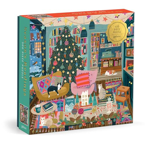 Galison Season's Reading – 500 Piece Foil Jigsaw Puzzle Featuring Beautiful Artwork of A Cozy C... | Amazon (US)