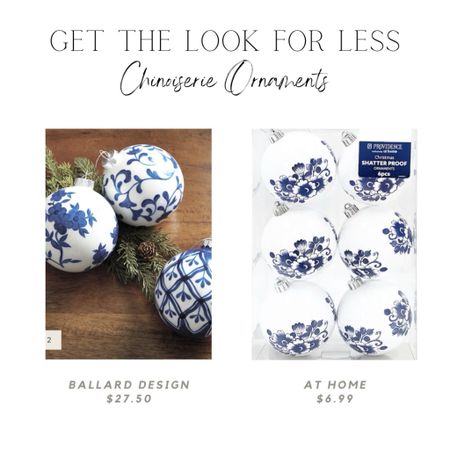 Chinoiserie ornaments, blue and white ornaments, Ballard design ornaments, at home ornaments, look for less, designer dupe, shatter proof ornaments, Christmas decor

#LTKfindsunder50 #LTKSeasonal #LTKHoliday