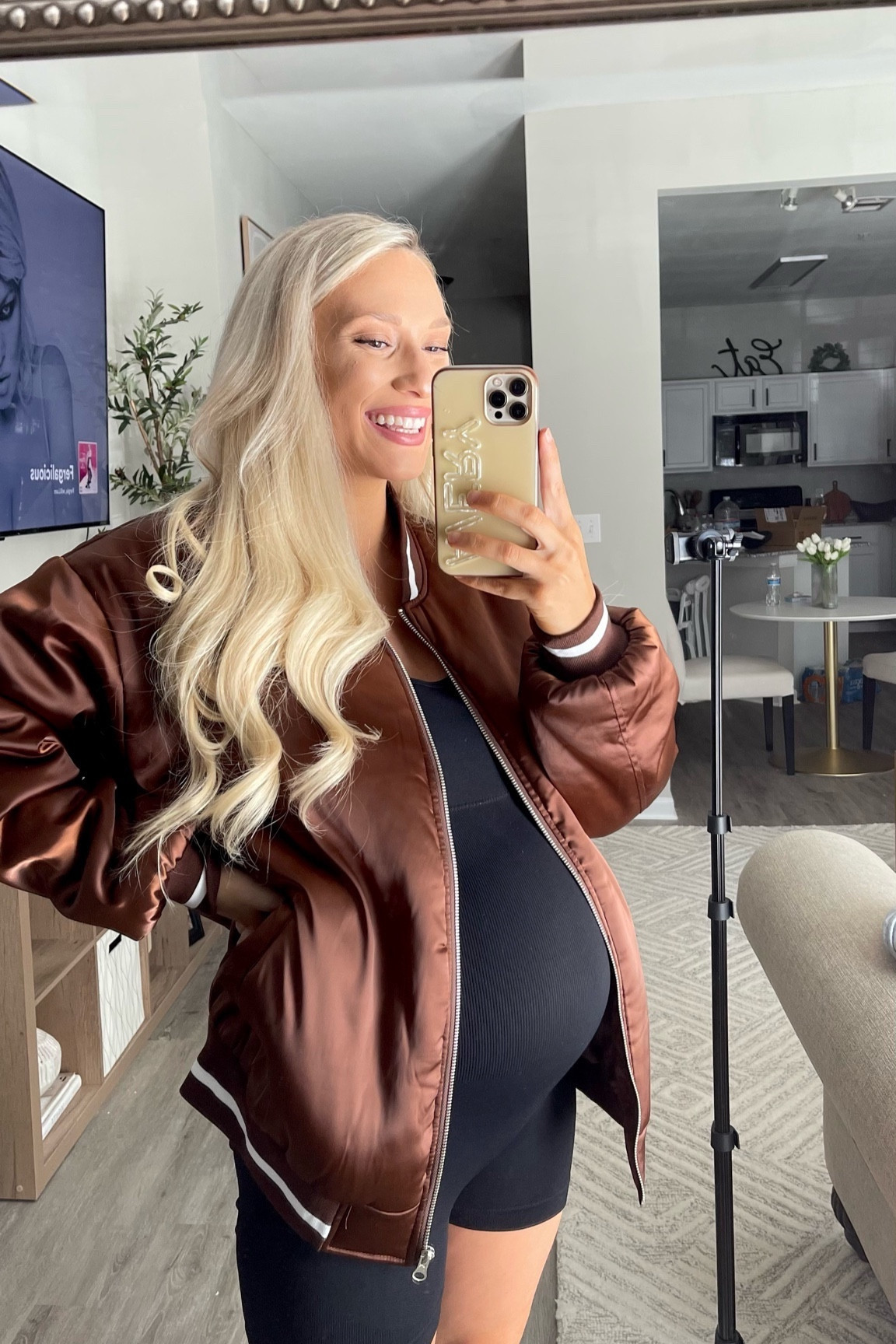 Bump friendly Amazon outfits under $20 // Romper: wearing size L  //  Bomber Jacket: size L 

#LTKbump #LTKstyletip #LTKfindsunder50