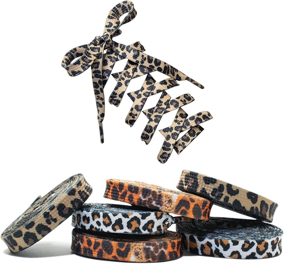 Leopard Print Shoelaces, Pattern Shoe Laces, Animal Print Camouflage Shoestring,Classic casual sh... | Amazon (US)