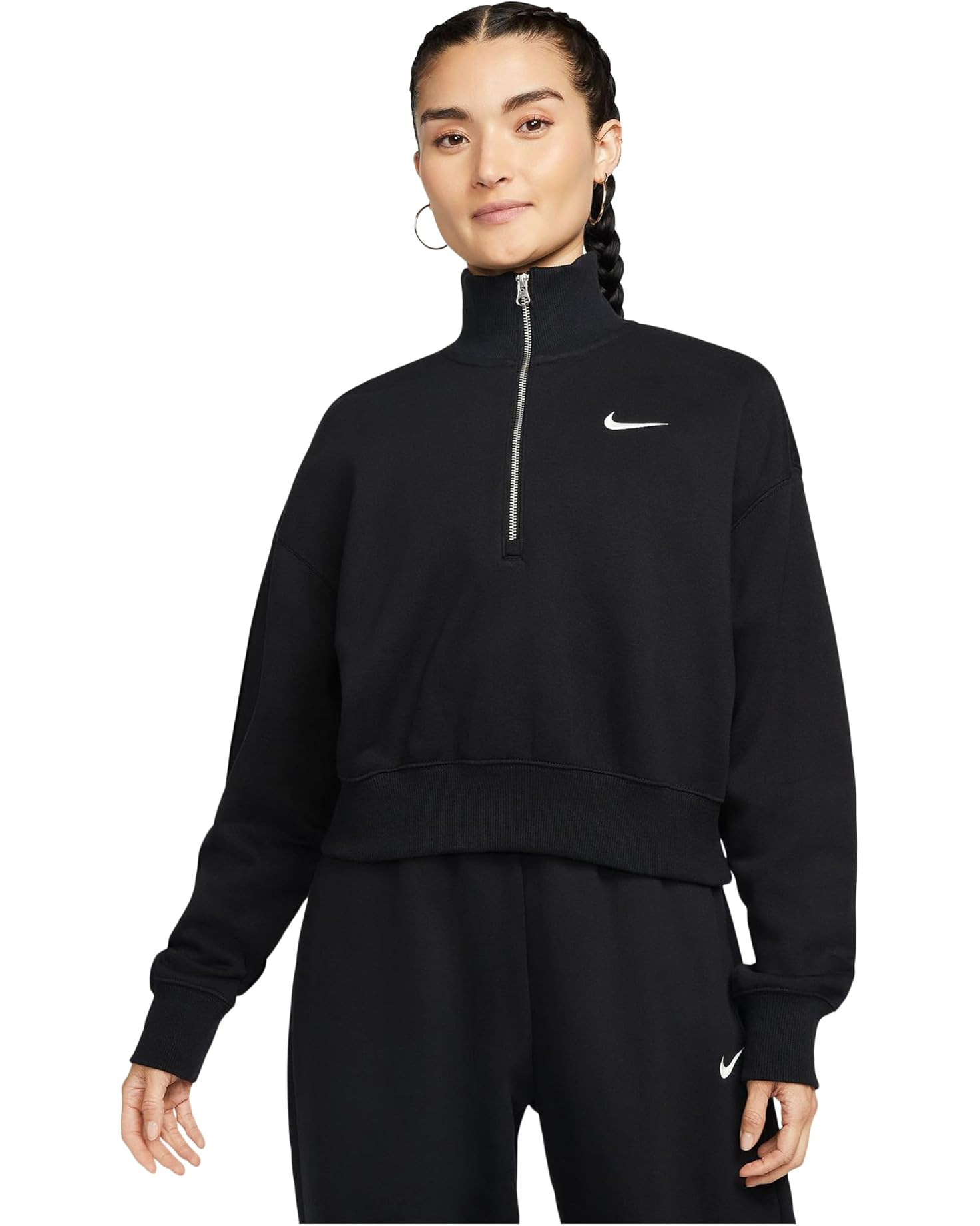 Sportswear Phoenix Fleece 1/4-Zip Cropped Sweatshirt | Zappos