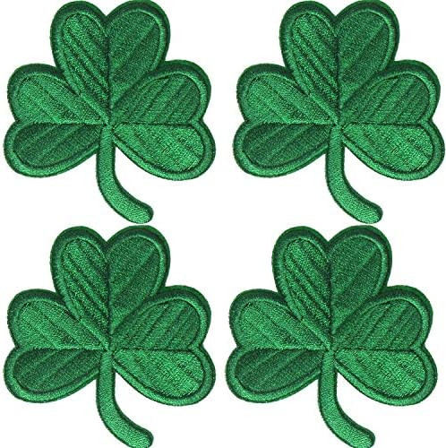 4 Packs Irish Clover Embroidered Patches St. Patrick's Day Clover Sewing on Patches Da… | Amazon (US)
