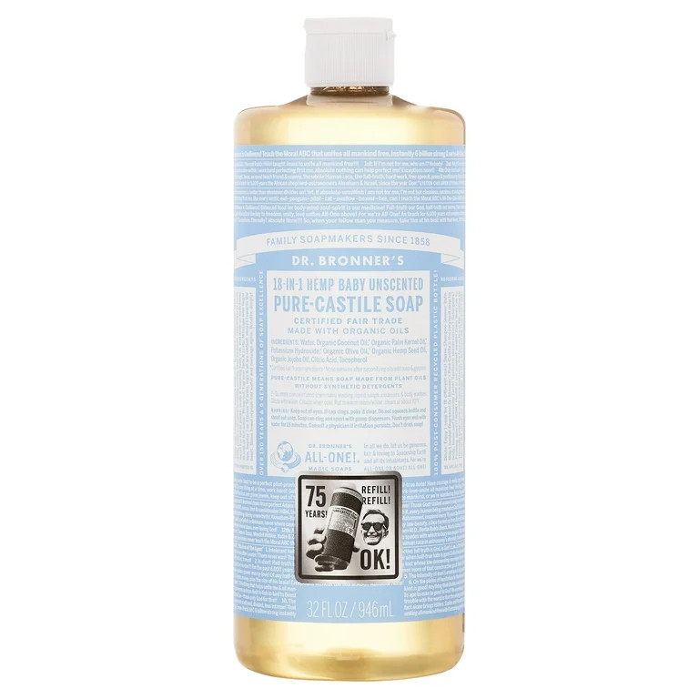 Dr. Bronner's Pure-Castile Liquid Soap – Baby – 32 oz | Walmart (US)