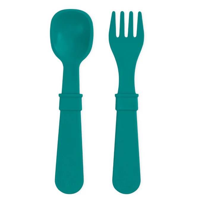 Re-Play Toddler Utensil Pair | Family Tableware Made in the USA from Recycled Plastic | Re-Play