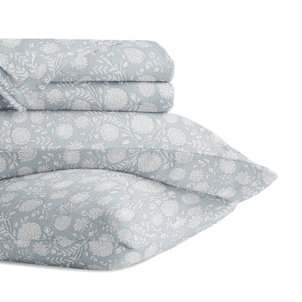 Bohemian Garden 4-Piece Long Staple Cotton Sheet Set | Linens and Hutch