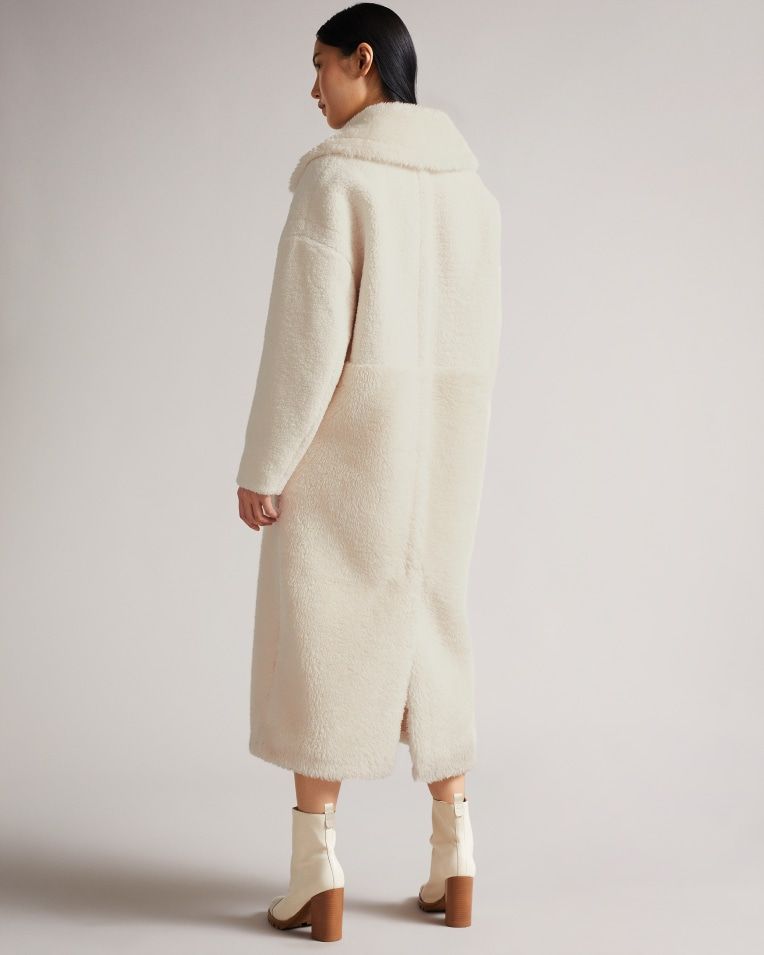 Mixed Fabric Faux Fur Cocoon Coat | Ted Baker (UK)