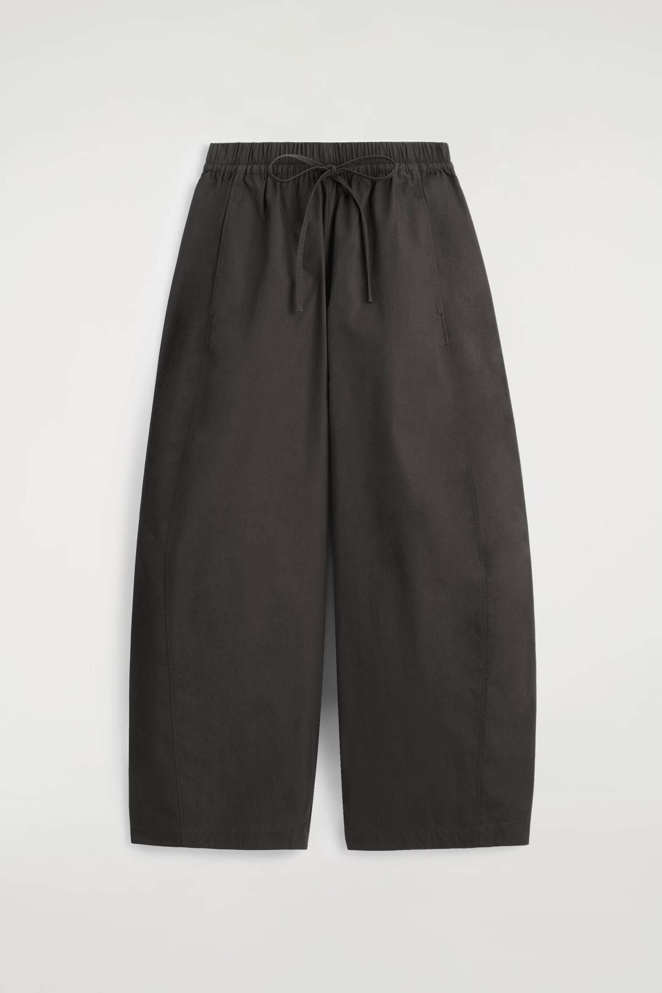 ELASTICATED BARREL-LEG PANTS - DARK BROWN | COS US | COS (US)