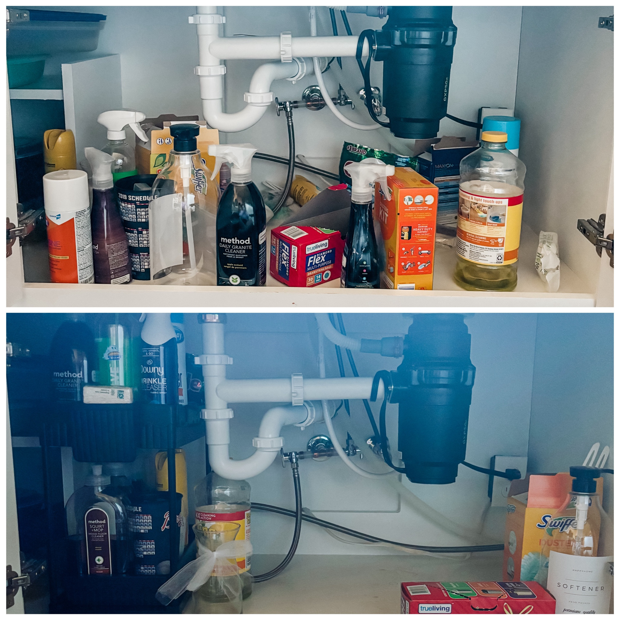 Organization 101 - even the hidden spaces matter. These 2-tiered shelves with sliding drawers are PERFECT for under counters! Trade clutter for cleanliness this year🎉

#LTKhome #LTKsalealert