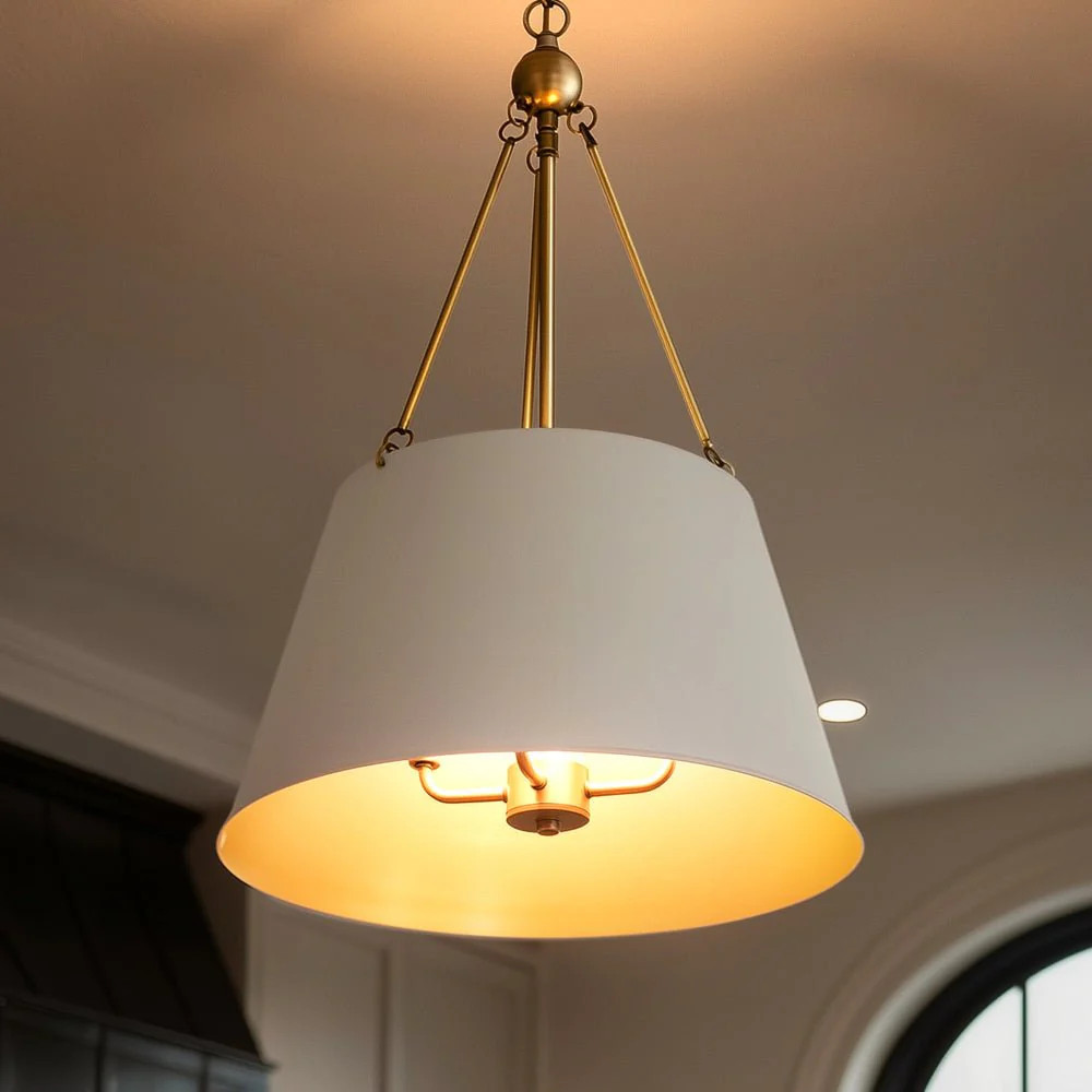 UQL5013 New Traditional Indoor Pendant, 25.50''H x 18.50''W x 18.50''D, White Finish, Zennor Coll... | Urban Ambiance, Inc.