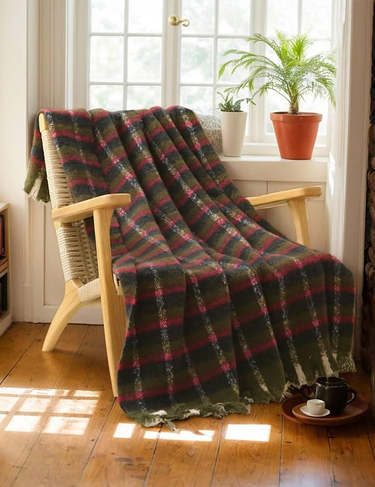 ZonLi Christmas Plaid Throw Blanket, Christmas Decorative Plaid Blankets,Vintage Throws with Tass... | Amazon (US)