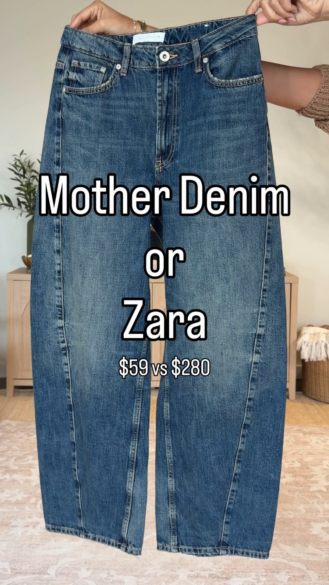 @Zara   barrel-leg denim that look and feel just like the $280 mother jeans 
Wearing size 26 (size down) 
Sweater - small and very lightweight 
@ANEA HILL  HILL sunglasses 

#LTKOver40 #LTKU #LTKootd