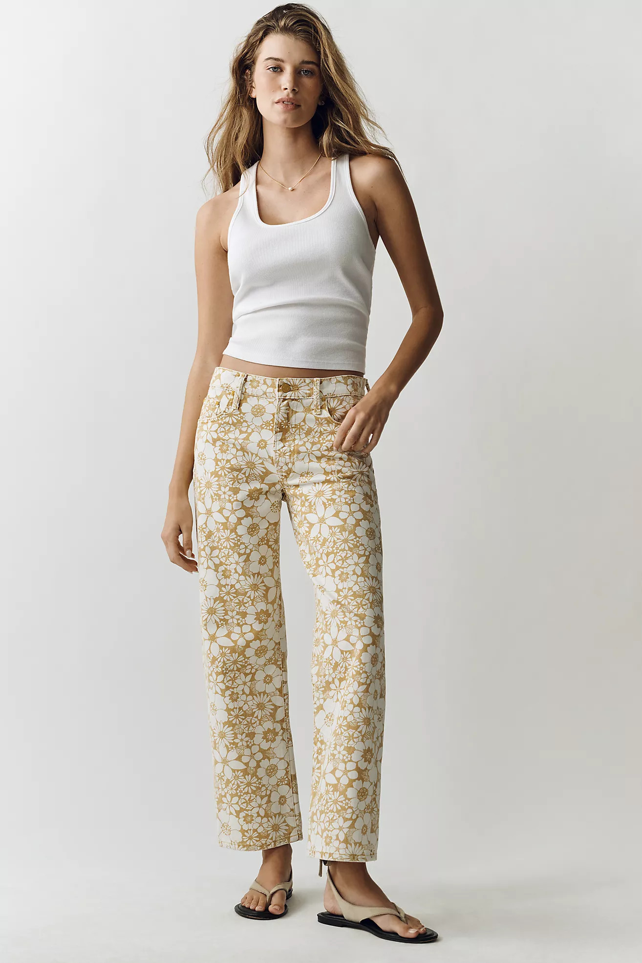 MOTHER Mid-Rise Rambler Zip Ankle Jeans | Anthropologie (US)