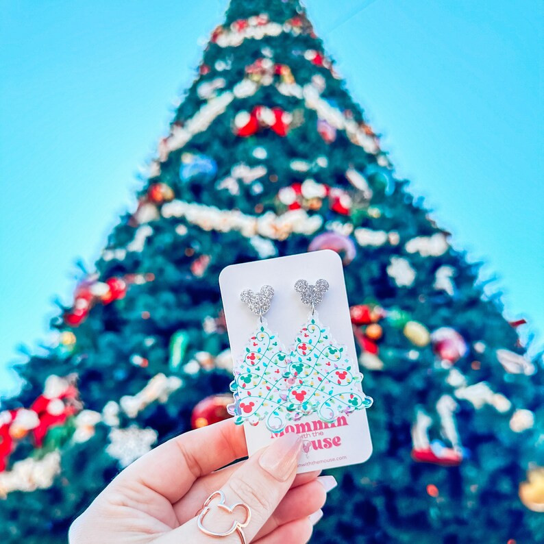 Mickey Christmas Tree Earrings - Etsy | Etsy (US)