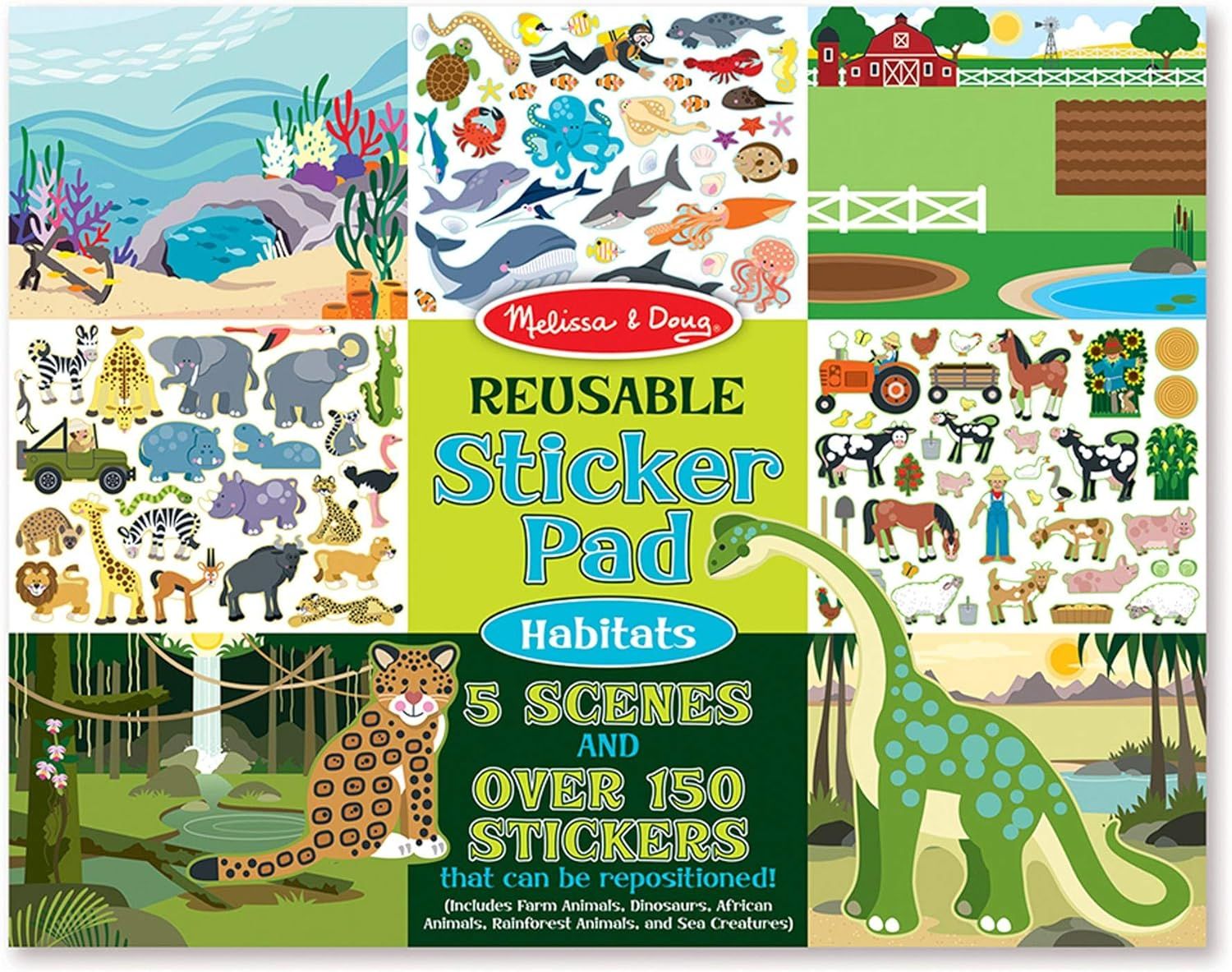 Melissa & Doug Reusable Sticker Pad: Habitats - 150+ Reusable Stickers | Amazon (US)
