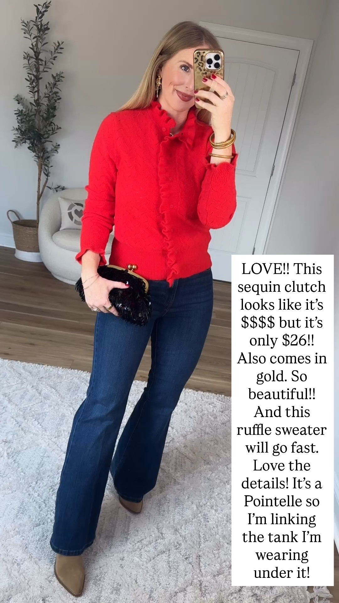 Ruffle sweater outfit from Walmart!