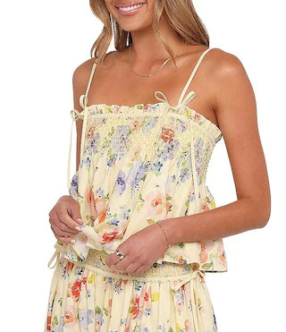 Petal & Pup Cosima Floral Print Square Neck Sleeveless Coordinating Baby Doll Top | Dillard's | Dillard's