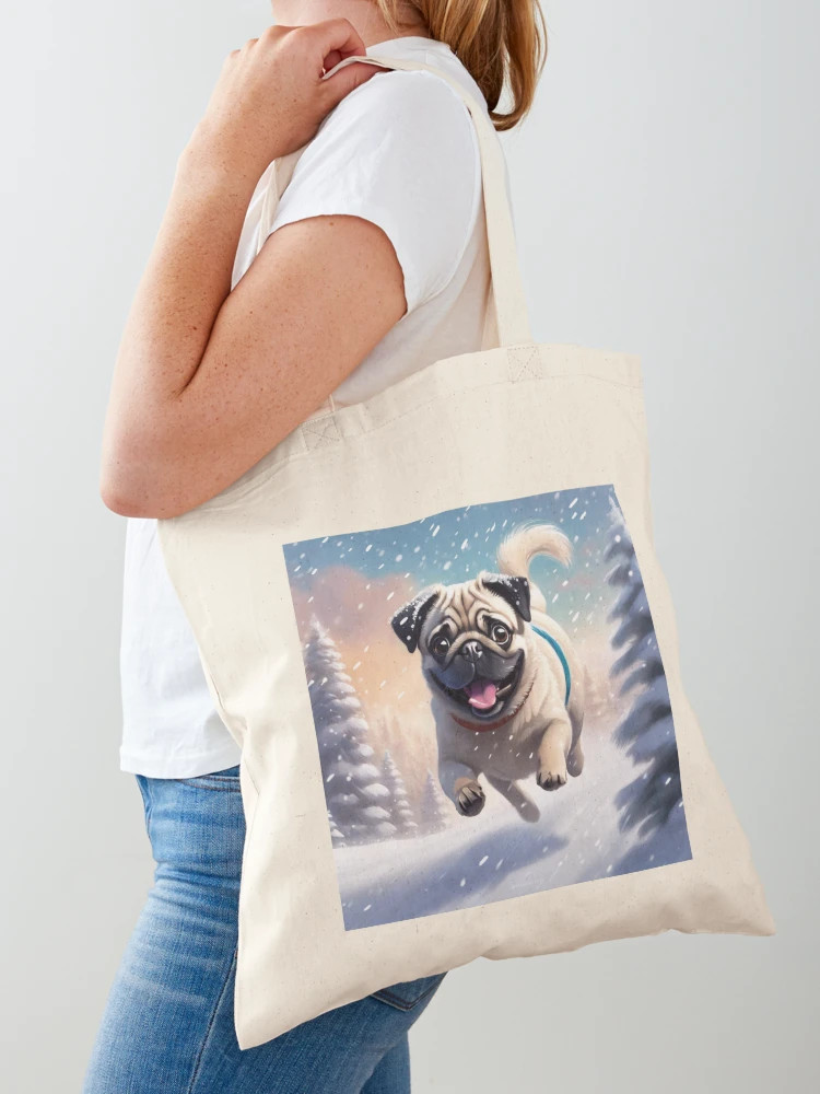 Snow Fawn Pug Tote Bag | Redbubble (US)