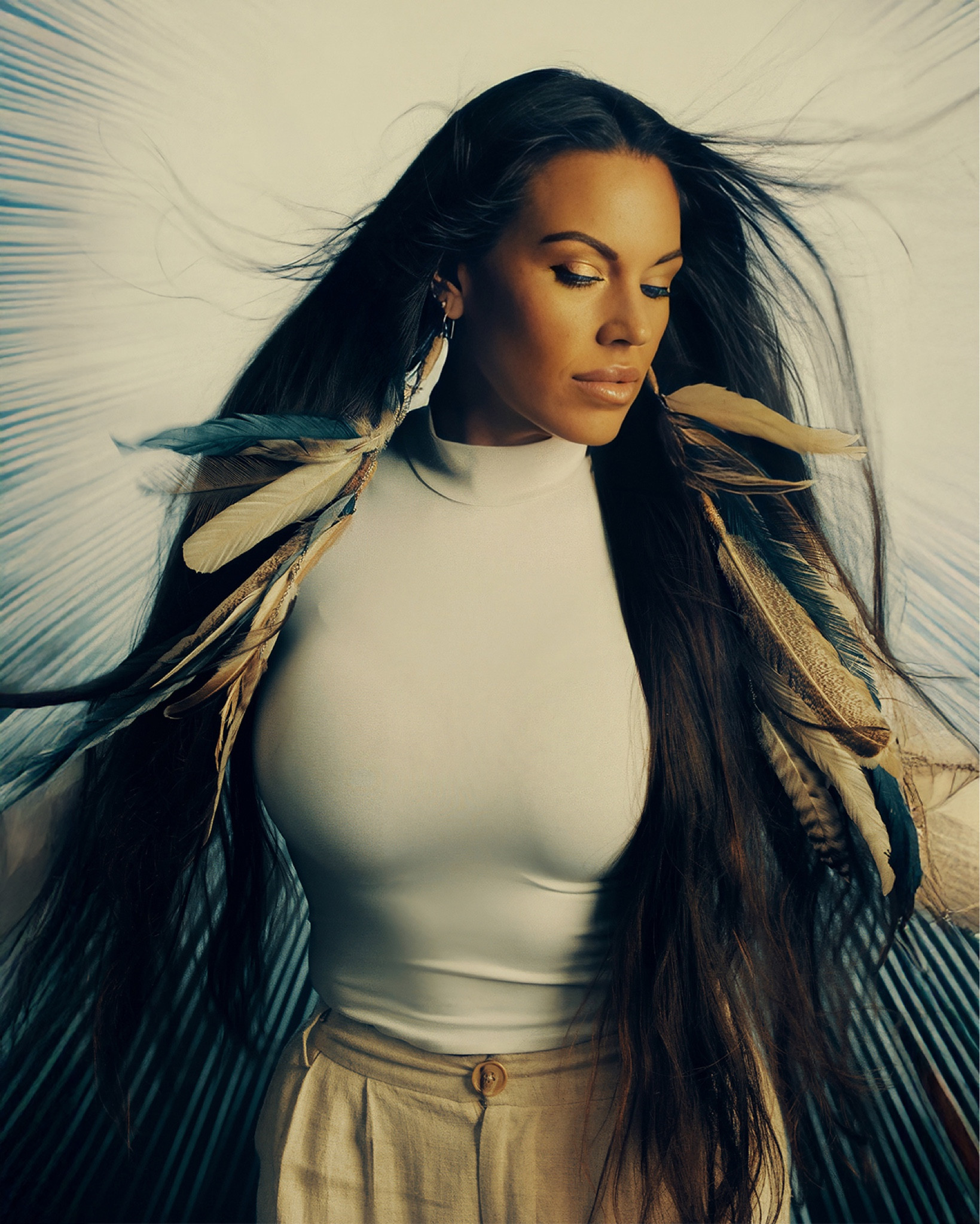 Felt effortlessly myself wearing feather earrings, a Skims turtleneck bodysuit, and linen pleated trousers during an incredible photoshoot with world-renowned photographer Jeremy Cowart. 🪶📸

#LTKFindsUnder50 #LTKStyleTip #LTKOver40