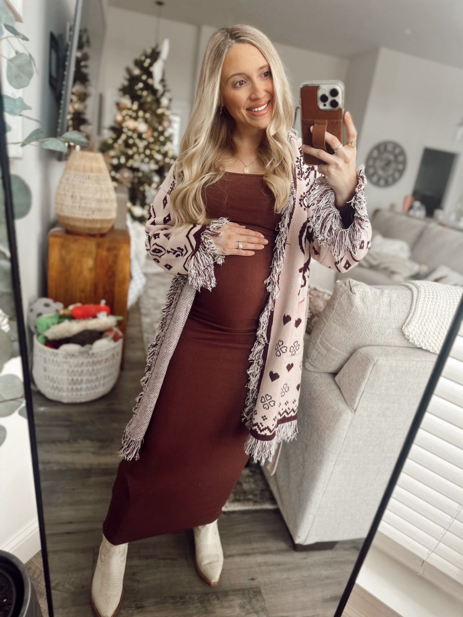 bump friendly winter outfit | holiday outfit inpso | Christmas outfit inpso 

Elevate your maternity style with our Black Ribbed Long Sleeve Mock Neck Dress. Crafted from soft, stretchy ribbed fabric, this dress hugs your curves comfortably while providing an elegant, streamlined look. The mock neck and fitted silhouette offer a chic, modern touch perfect for any occasion—from work meetings to date nights. Designed to grow with your bump, it ensures a flattering fit throughout your pregnancy and beyond. Pair with your favorite boots or sneakers for effortless style. Stay cozy, confident, and fashionable in this maternity must-have!

#LTKHoliday #LTKootd #LTKBump