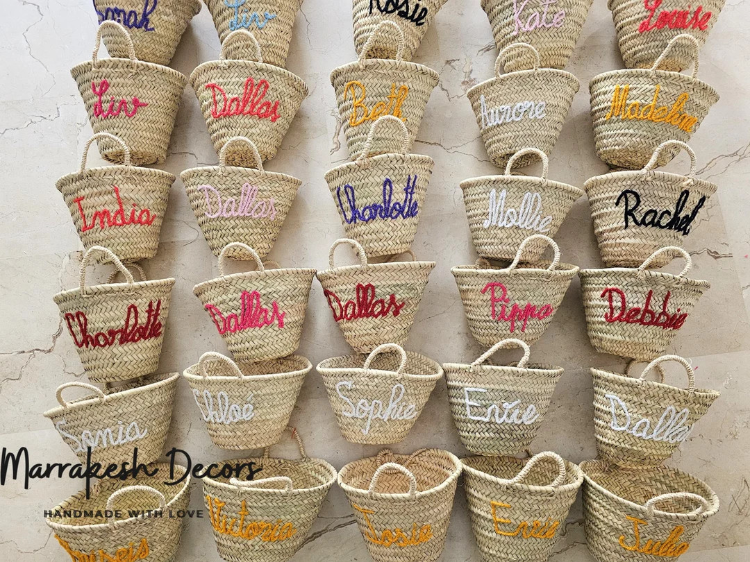 Customized Straw Bags, Personalized Straw Moroccan Basket,bridal Shower Bags,custom Beach Bag,str... | Etsy (US)