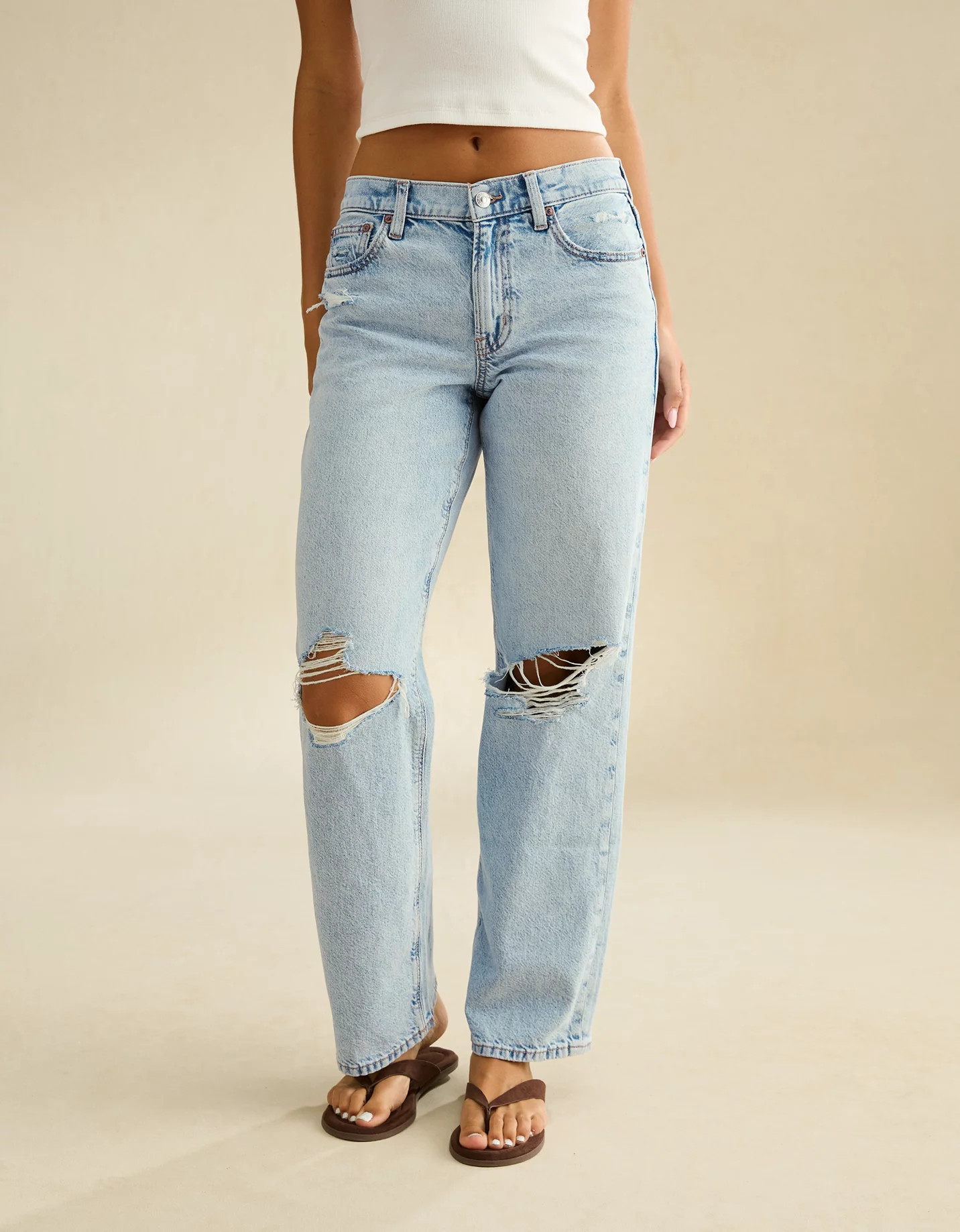 30-50% off AE & Aerie AE Strigid Ripped High-Waisted Stovepipe Jean 1K+ 5-star reviews | American Eagle Outfitters (US & CA)