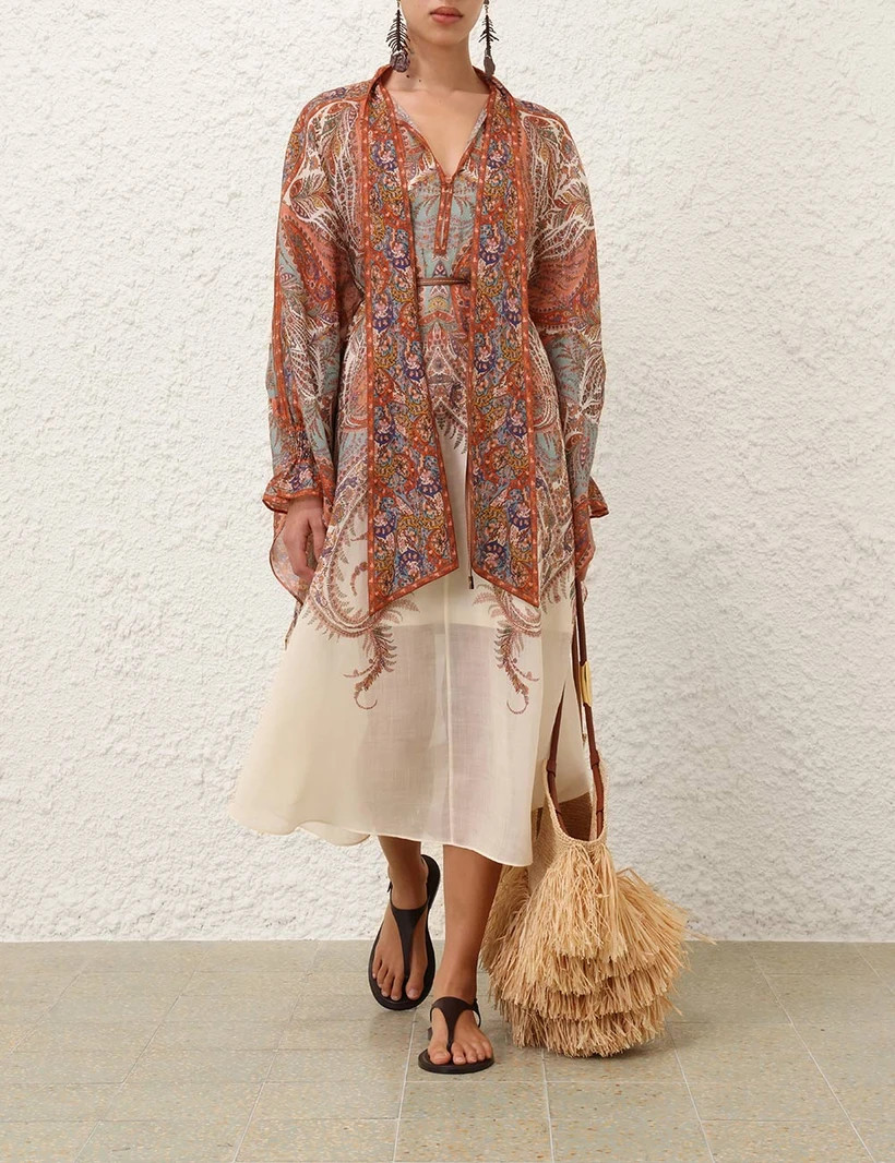 Rhiannon Tie Neck Midi Dress            
        
            

    
    
    











    
  ... | ZIMMERMANN (US, CA, EU, MENA)