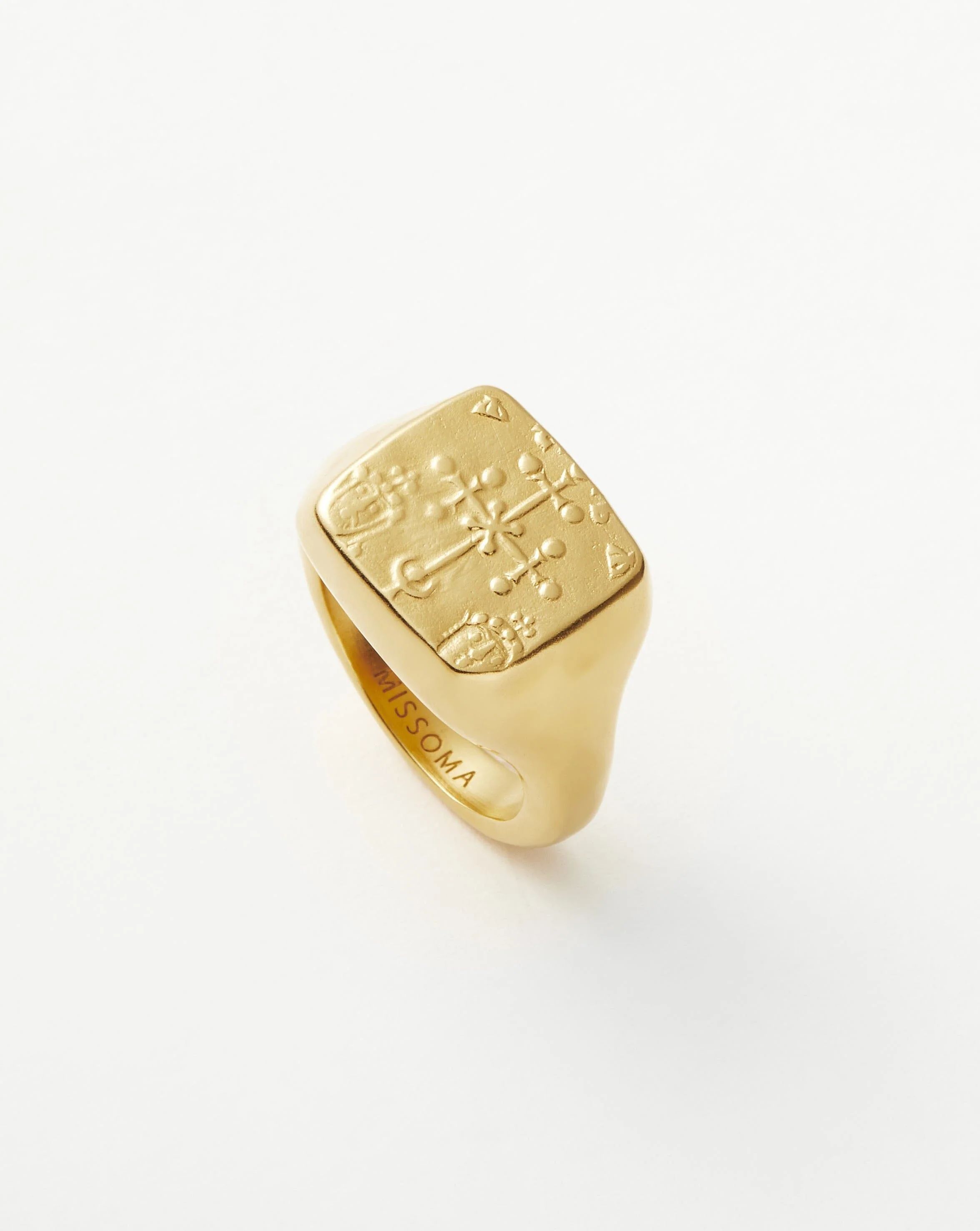 Lucy Williams Byzantine Coin Signet Ring | 18ct Gold Plated Rings | Missoma US