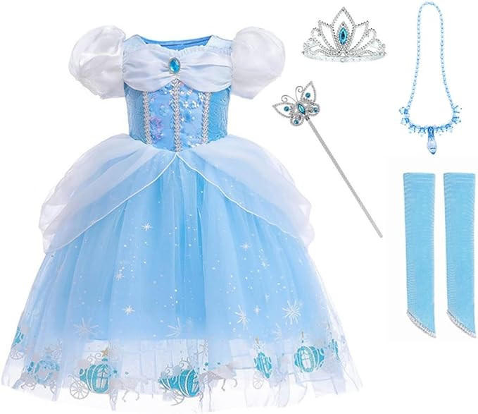 Kids Girls Princess Fancy Dress Up + Accessories Halloween Carnival | Amazon (US)