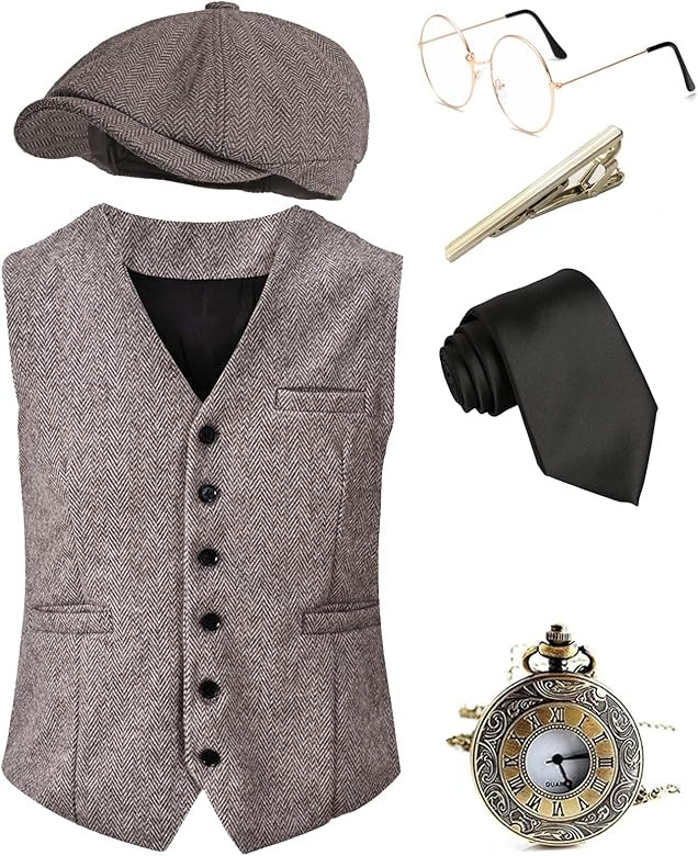 EFORLED Halloween 1920s Mens Costume Accessories Set,Great Gatsby Clothing,Roaring 20s Pocket Wat... | Amazon (US)