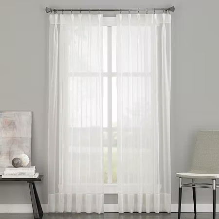 CHF Soho Pinch Pleat Sheer Single Curtain Panel, One Size, Multiple Colors | JCPenney