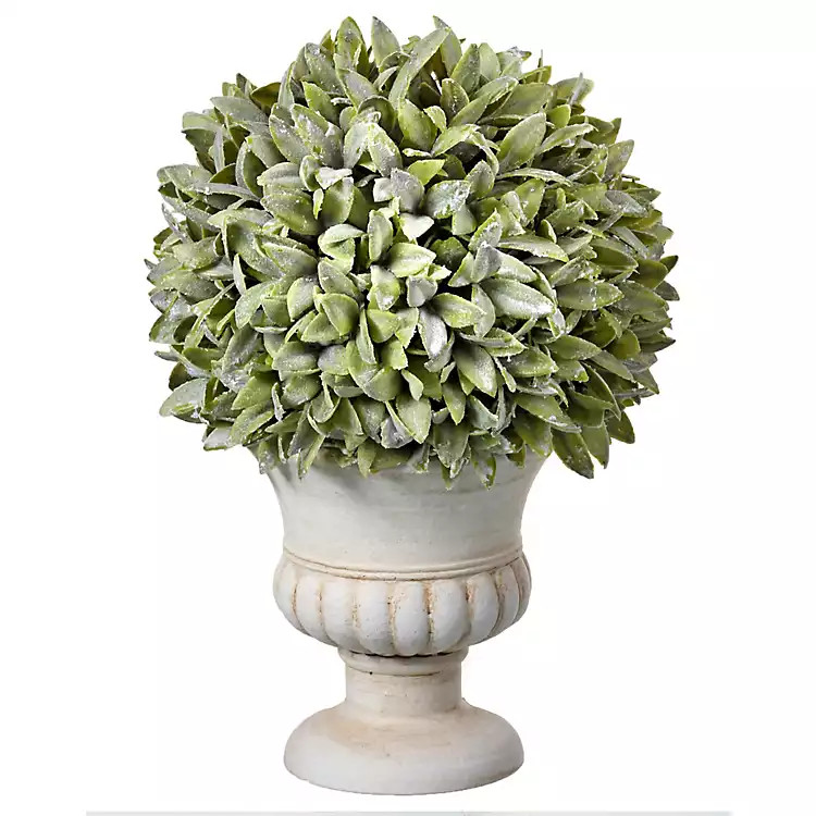 Flocked Sage Ball 11 in. Urn Arrangement, Set of 2 | Kirkland's Home