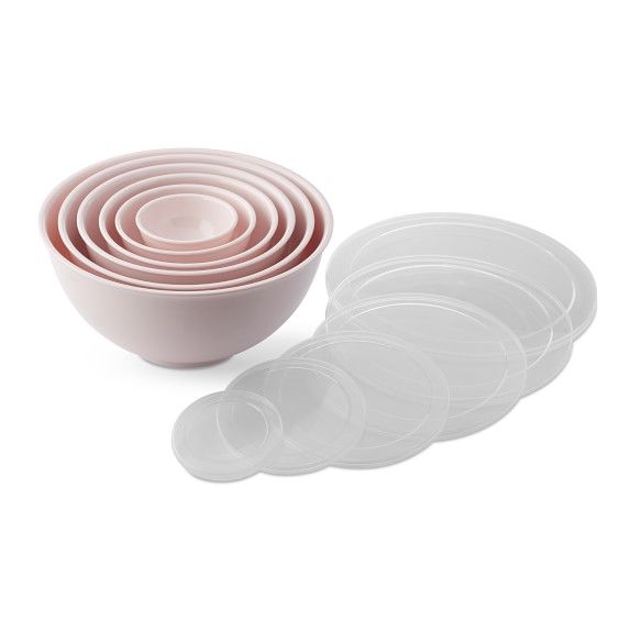 Melamine Mixing Bowls with Lid, Set of 6, Pink | Williams-Sonoma