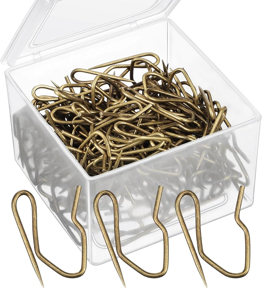 Outus 58 Pack Metal Curtain Hooks Pin On Drapery Hooks 1.2 x 1 Inch for Window,Door,Shower Curtai... | Amazon (US)