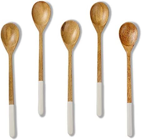 Folkulture Wooden Spoons for Mixing or Stirring, 9 Inch Mango Wood Mini Spoons for Korean or Japanes | Amazon (US)