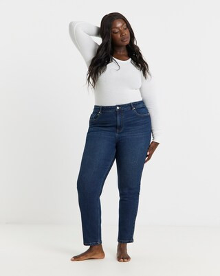 99 1 Indigo Comfort Stretch Slim Straight Jeans | Simply Be | Simply Be (UK)