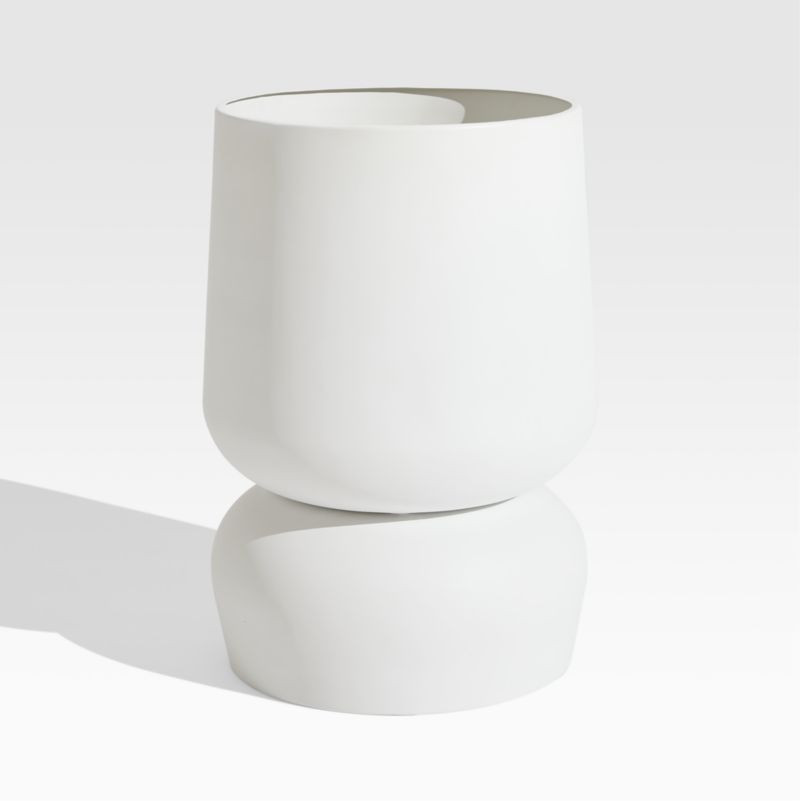 Glencoe Small Reversible White Metal Planter Pot + Reviews | Crate & Barrel | Crate & Barrel