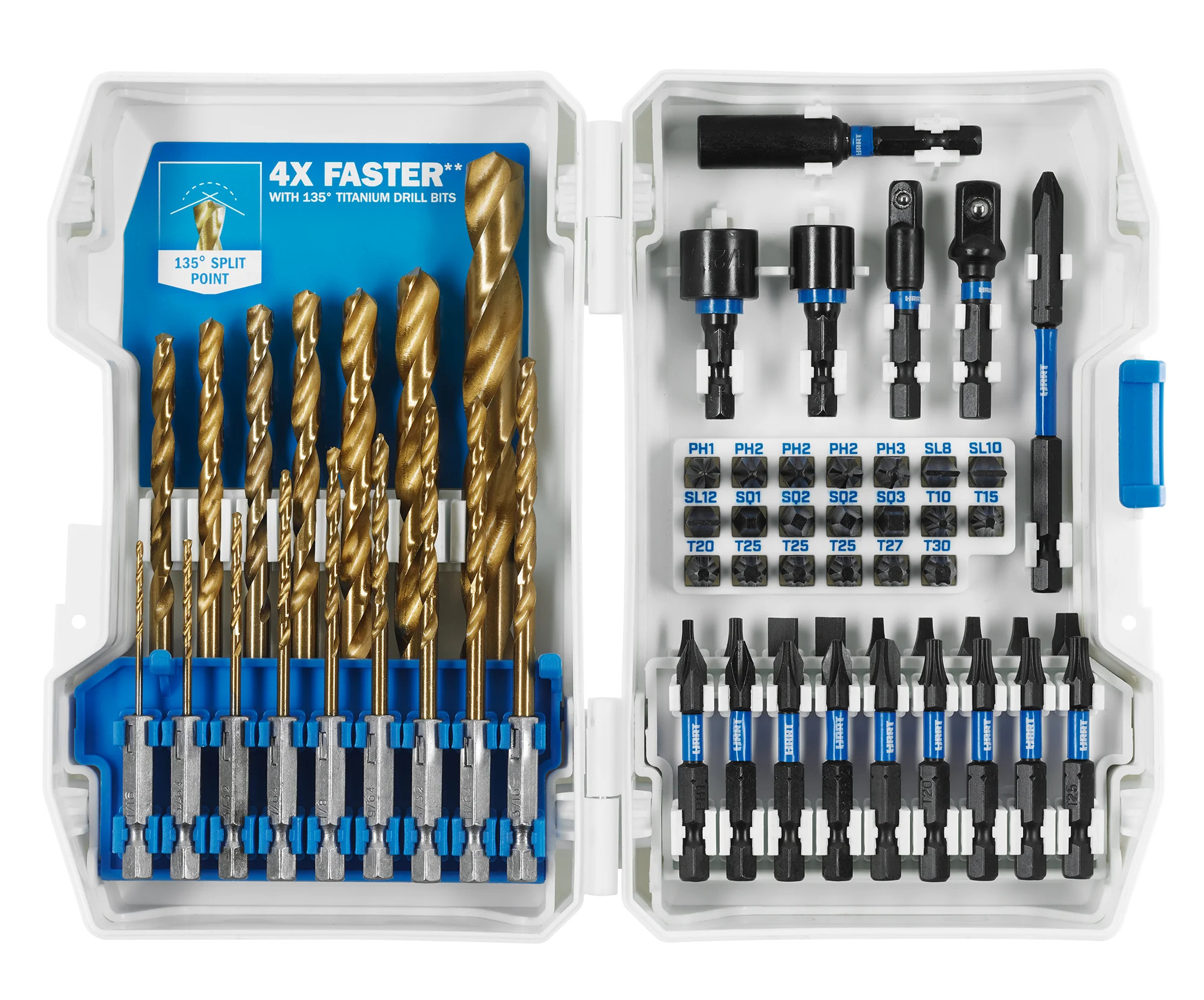 HART 60-Piece Impact Drill/Driver Bit Set PDQ - Walmart.com | Walmart (US)