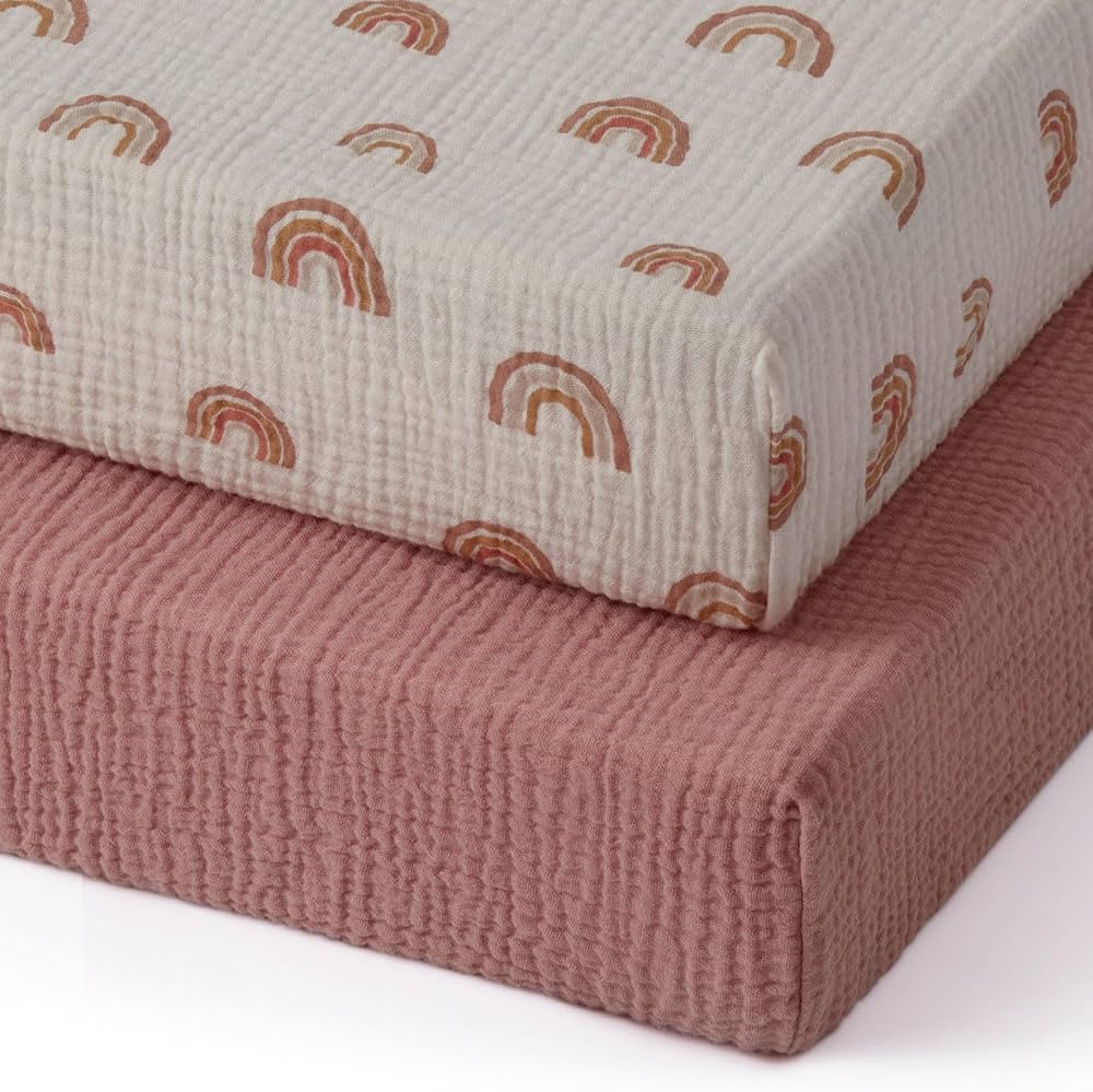 Blissful Diary Muslin Mini Crib Sheets, Pack and Play Mattress Sheets Fitted for Pack N Play, Sof... | Amazon (US)