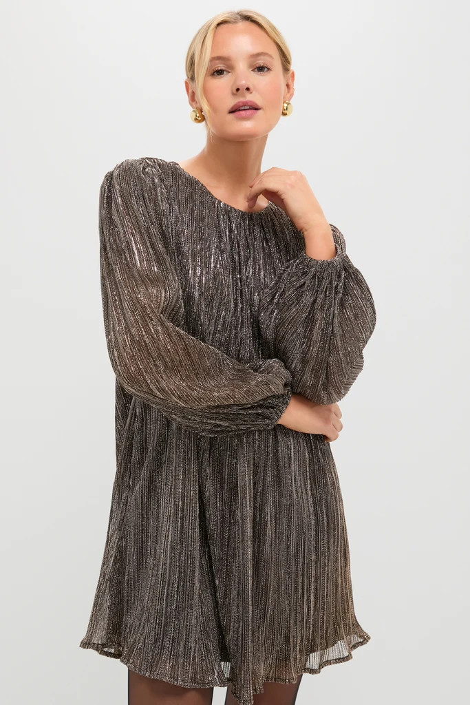 Gold Locke Mini Dress | Tuckernuck (US)