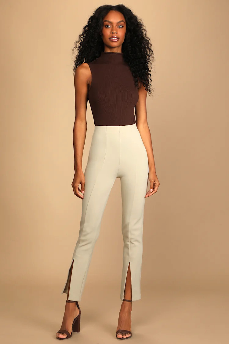 Enterprising Ivory High-Waisted Trouser Pants | Lulus (US)