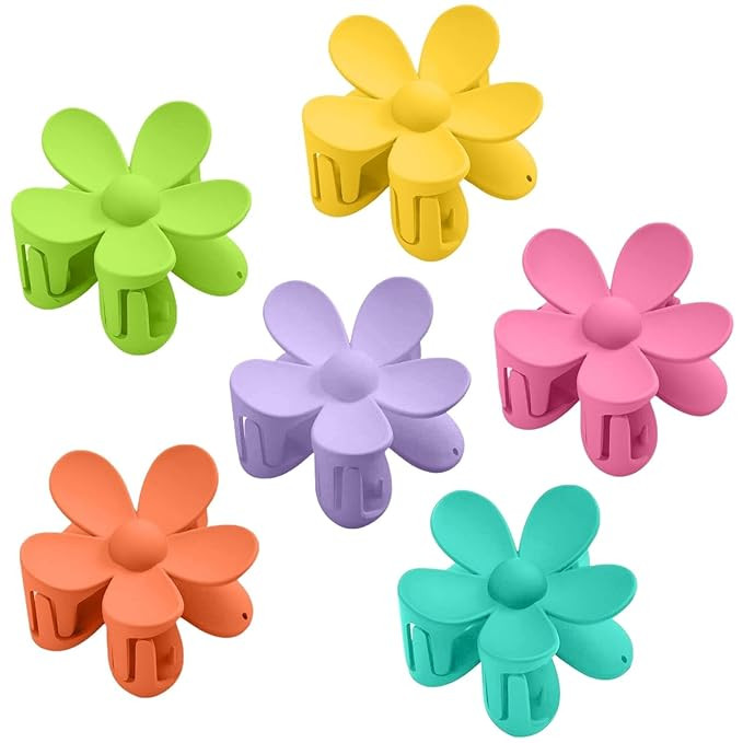 Large Flower Claw Clips, Non-Slip Matte Hair Clips for Women with Thick Hair, Big Strong Hold Dai... | Amazon (US)