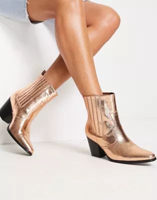 › Glamorous western ankle boots in bronze exclusive to ASOS | ASOS (Global)