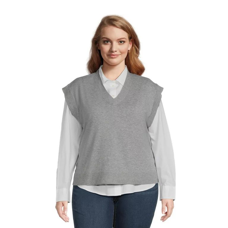 Terra & Sky Women's Plus Size Sweater Vest | Walmart (US)