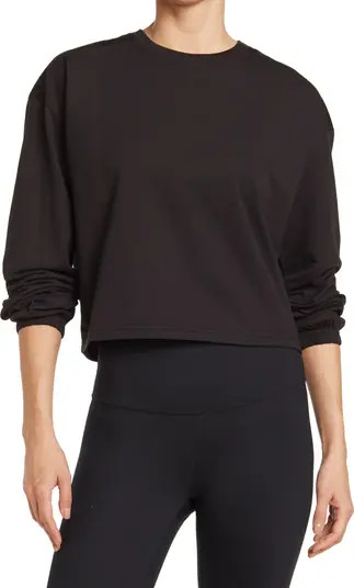 Z by Zella Down Time Cropped Fleece Pullover Sweatshirt | Nordstromrack | Nordstrom Rack